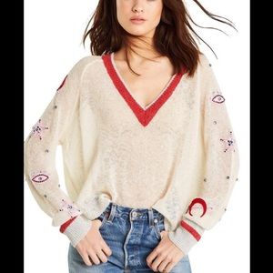 Wildfox Power Icons Quincy Sweater - in Vintage Lace